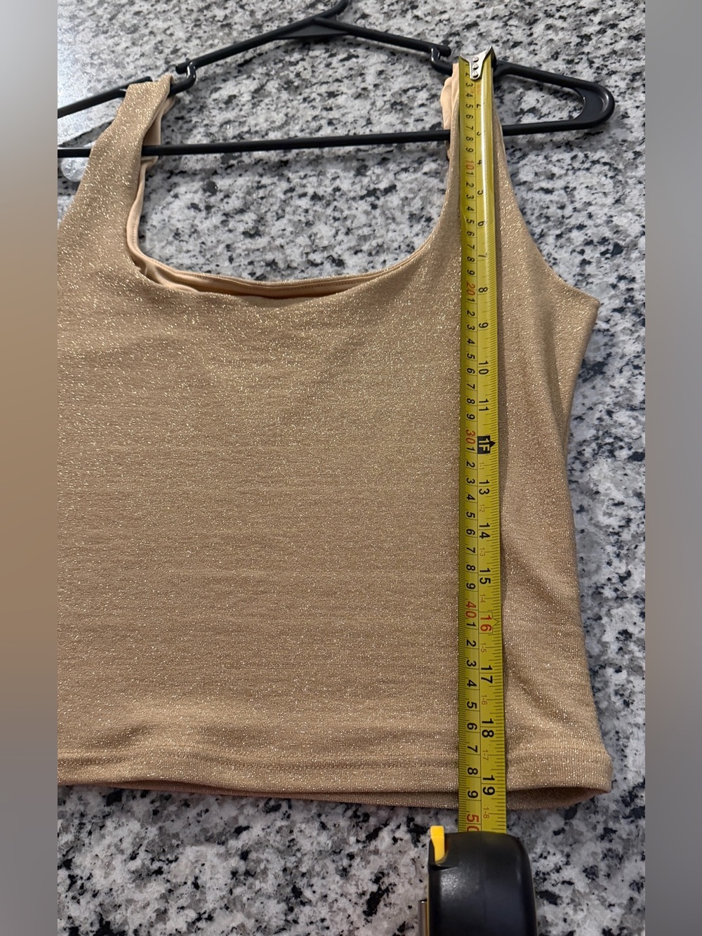 Gold Shimmer Tank Crop Top - Picture 4 of 5